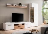 Wandboard Lavell in wei� matt und Evoke Eiche Wandregal 180 cm