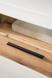 Sideboard Lavell in wei� matt und Evoke Eiche Kommode 205 cm, Soft-Close-Funktion