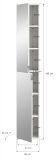 Schuhschrank Line-Up in Artisan Eiche Flurschrank mit Spiegel 30 x 193 cm