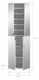 Garderobenschrank Line-Up in Artisan Eiche Schuhschrank mit Spiegel 61 x 193 cm