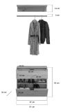 Garderobe Set 3-teilig Line-Up in Artisan Eiche Kommode und Kleiderstange 61 cm