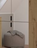 Garderobenschrank mit Spiegel Line-Up in Artisan Eiche Schuhschrank 91 x 193 cm