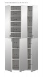 Garderobenschrank mit Spiegel Line-Up in Artisan Eiche Schuhschrank 91 x 193 cm