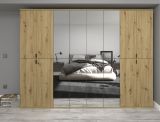 Kleiderschrank mit Spiegel Line-Up in Artisan Eiche Mehrzweckschrank 244 x 193 cm
