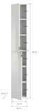 Garderobenschrank mit Spiegel Line-Up in Artisan Eiche Mehrzweckschrank 121 x 193 cm