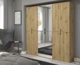 Garderobe und Kleiderschrank mit Spiegel Line-Up in Artisan Eiche Mehrzweckschrank 183 x 193 cm