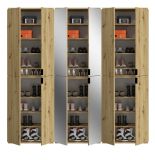 Garderobe und Kleiderschrank mit Spiegel Line-Up in Artisan Eiche Mehrzweckschrank 183 x 193 cm