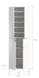 Garderobe und Kleiderschrank mit Spiegel Line-Up in Artisan Eiche Mehrzweckschrank 183 x 193 cm