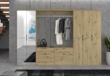 Garderobe Set Line-Up in Artisan Eiche Garderobenschrank mit Spiegel 273 x 193 cm