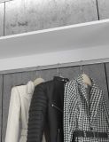 Garderobe Set Line-Up in Artisan Eiche und wei� Hochglanz Garderobenschrank mit Spiegel 152 x 193 cm