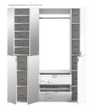 Garderobe Set Line-Up in Artisan Eiche und wei� Hochglanz Garderobenschrank mit Spiegel 152 x 193 cm