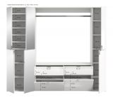 Garderobe Set Line-Up in Artisan Eiche und wei� Hochglanz Garderobenschrank mit Spiegel 212 x 193 cm