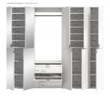 Garderobe mit Spiegel SystemX in wei� Hochglanz und Artisan Eiche Garderobenschrank 213 x 193 cm