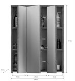 Badm�bel Set 2-teilig Bailey in wei� Hochglanz und Rauchsilber grau Badkombination Breite 60 cm