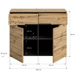 Kommode Cooper in Artisan Eiche und grau 100 x 81 cm, Soft-Close