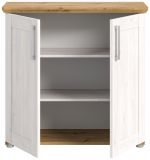 Kommode Mirano in wei� L�rche und Eiche Artisan Landhaus Sideboard 95 cm
