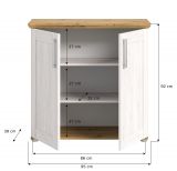 Kommode Mirano in wei� L�rche und Eiche Artisan Landhaus Sideboard 95 cm