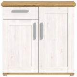 Kommode Mirano in wei� L�rche und Eiche Artisan Landhaus Sideboard 95 cm