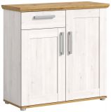 Kommode Mirano in wei� L�rche und Eiche Artisan Landhaus Sideboard 95 cm