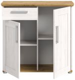 Kommode Mirano in wei� L�rche und Eiche Artisan Landhaus Sideboard 95 cm