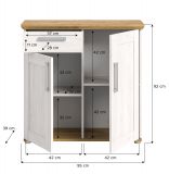 Kommode Mirano in wei� L�rche und Eiche Artisan Landhaus Sideboard 95 cm