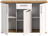 Sideboard Mirano in wei� L�rche und Eiche Artisan Landhaus Kommode 137 cm