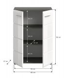 Kommode Rumba in wei� Hochglanz und Rauchsilber grau Sideboard 60 x 85 cm