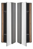 Garderobenschrank Center in grau matt und Wotan Eiche Flurschrank mit Spiegel 60 x 200 cm