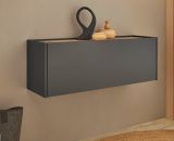 H�ngeschrank Center in grau matt und Wotan Eiche Flurschrank h�ngend 100 cm