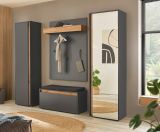 H�ngeschrank Center in grau matt und Wotan Eiche Flurschrank h�ngend 100 cm