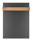 Garderobenpaneel Center in grau matt und Wotan Eiche Wandgarderobe 100 x 135 cm
