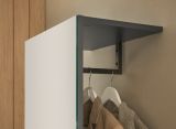 Garderobe Set 2-teilig Center in grau matt und Wotan Eiche Garderobenkombination 150 x 200 cm