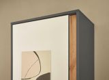 Garderobe Set 4-teilig Center in grau matt und Wotan Eiche Garderobenkombination 170 x 200 cm