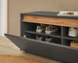 Garderobe Set 5-teilig Center in grau matt und Wotan Eiche Garderobenkombination 190 x 200 cm