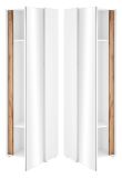 Garderobenschrank Center in wei� und Wotan Eiche Flurschrank mit Spiegel 60 x 200 cm