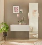 Garderobe Center in wei� Kompaktgarderobe mit Spiegel 50 x 200 cm