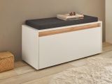 Garderobe Sitzbank Center in wei� und Wotan Eiche Garderobenbank 100 cm