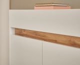 Schuhschrank Center in wei� und Wotan Eiche Flurkommode 80 x 70 cm