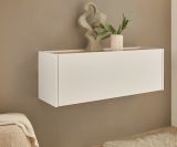 H�ngeschrank Center in wei� und Wotan Eiche Flurschrank h�ngend 100 cm