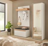 Garderobenpaneel Center in wei� und Wotan Eiche Wandgarderobe 100 x 135 cm