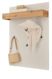Garderobenpaneel Center in wei� und Wotan Eiche Wandgarderobe 100 x 135 cm