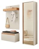 Garderobe Set 4-teilig Center in wei� und Wotan Eiche Garderobenkombination 170 x 200 cm