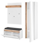 Garderobe Set 4-teilig Center in wei� und Wotan Eiche Garderobenkombination 170 x 200 cm
