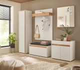 Garderobe Set 3-teilig Center in wei� und Wotan Eiche Garderobenkombination 100 x 200 cm
