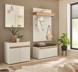 Garderobe Set 5-teilig Center in wei� und Wotan Eiche Garderobenkombination 190 x 200 cm