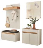 Garderobe Set 5-teilig Center in wei� und Wotan Eiche Garderobenkombination 190 x 200 cm