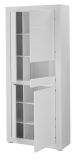 Vitrine Derby in wei� matt und Evoke Eiche Vitrinenschrank 85 x 198 cm, Soft-Close-Funktion