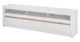 TV-Lowboard Derby in wei� matt und Evoke Eiche TV-Unterteil 217 cm, Soft-Close-Funktion