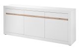 Sideboard Derby in wei� matt und Evoke Eiche Kommode 217 x 90 cm, Soft-Close-Funktion