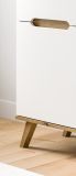 Sekret�r Hygge in wei� und Nox Eiche Schreibtisch skandinavisch 100 cm, Soft-Close